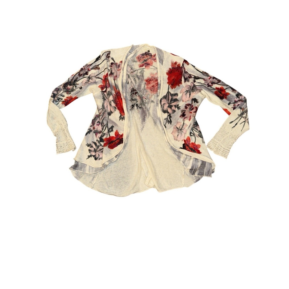 Anthropologie XS 100% Cotton Light Watermark Cardi Cardigan Sweater Wrap‎ Boho